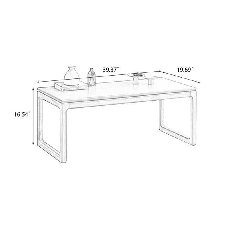 Table basse Burlywood, H 16,54 po x L 39,37 po x l 19,69 po