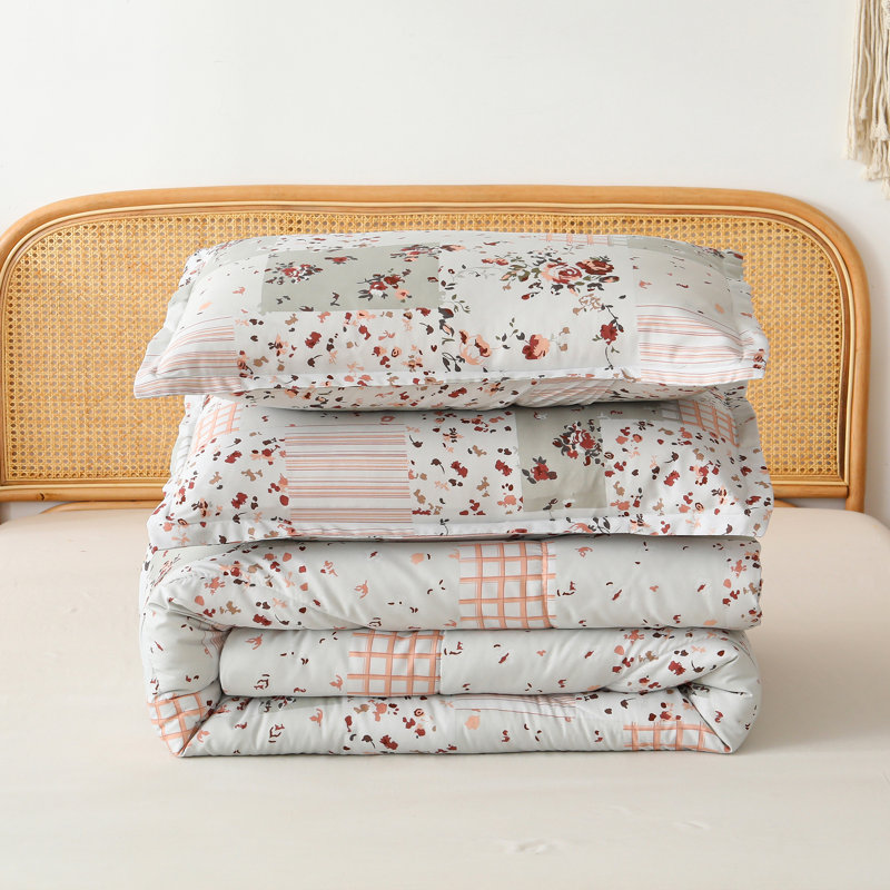 2/3-Piece Plaid Quilt Set With A Classic Check Pattern Comfortable And Breathable For Any Home., King Comforter + 2 Shams