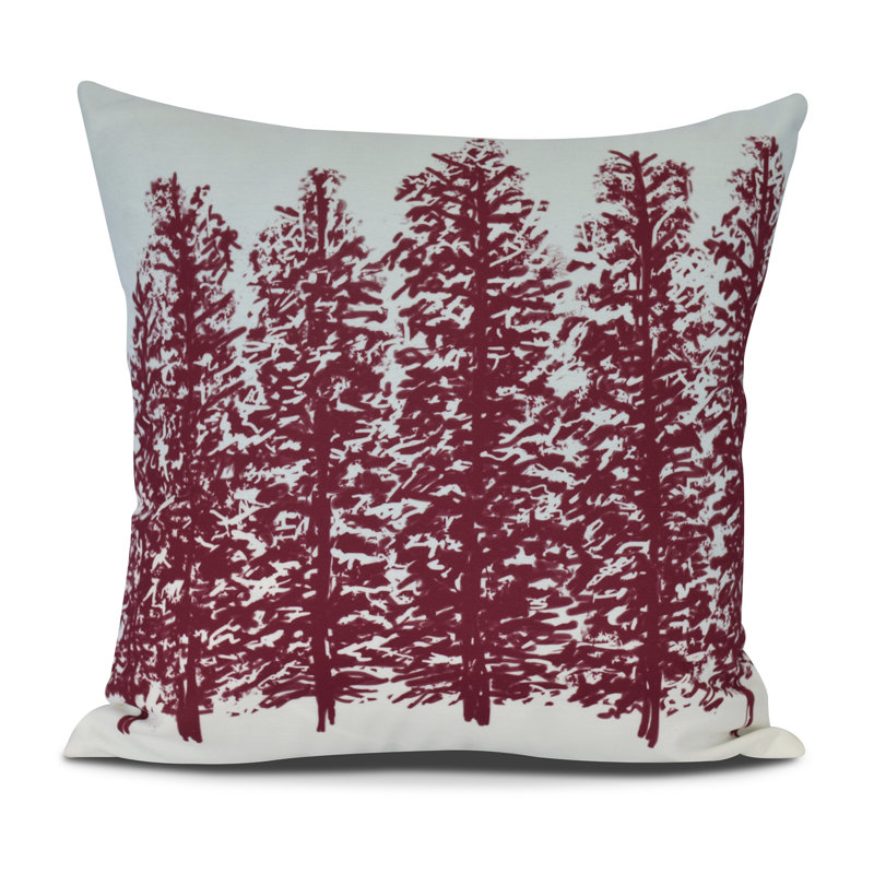 Holiday Essence Outdoor Reversible Throw Pillow, 16" H x 16" W, Red
