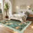 Scalloped Rug Machine Washable Floral Living Room Rugs Non Slip Bedroom Carpet for Nursery Dining Room Dorm Office-60734423-60734440