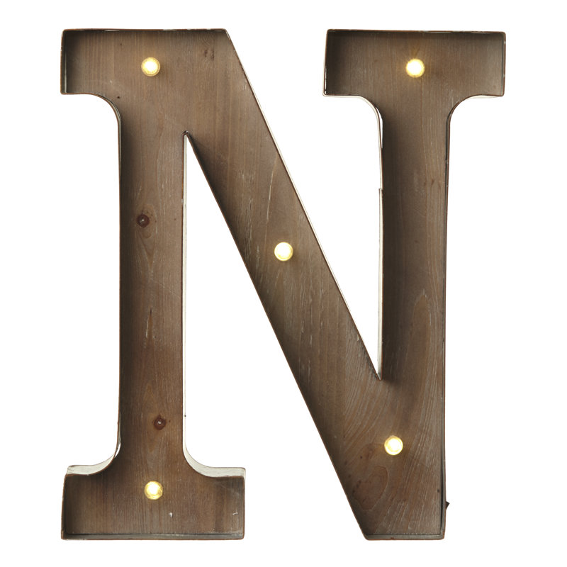 Della Text & Numbers Letter Block, N