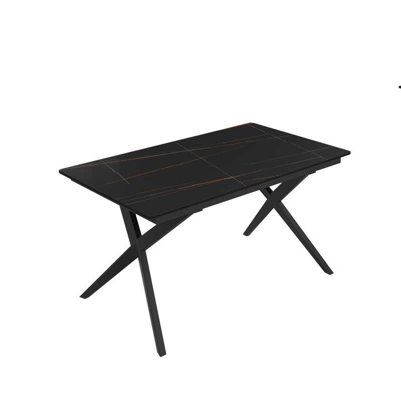 Table de salle à manger Modern, Noir, H 29,53 po x L 55,12 po x l 31,5 po