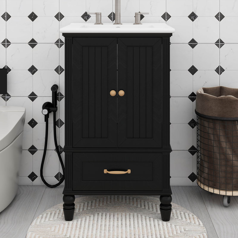 Ensemble de meuble-lavabo 20 po style rétro