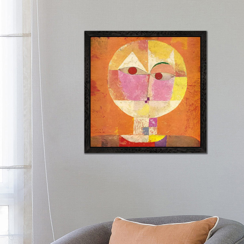 Senecio by Paul Klee - Floater Frame Painting on Canvas, Black Framed, 66.04 cm H x 66.04 cm W