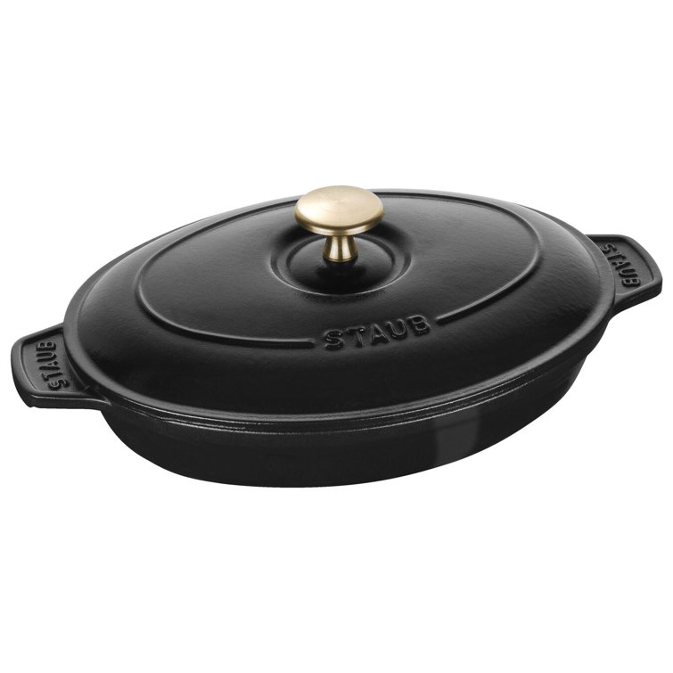 Staub Cast Iron 9-qt Round Cocotte - Black Matte