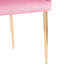 Chaise avec accoudoirs en velours et structure métallique