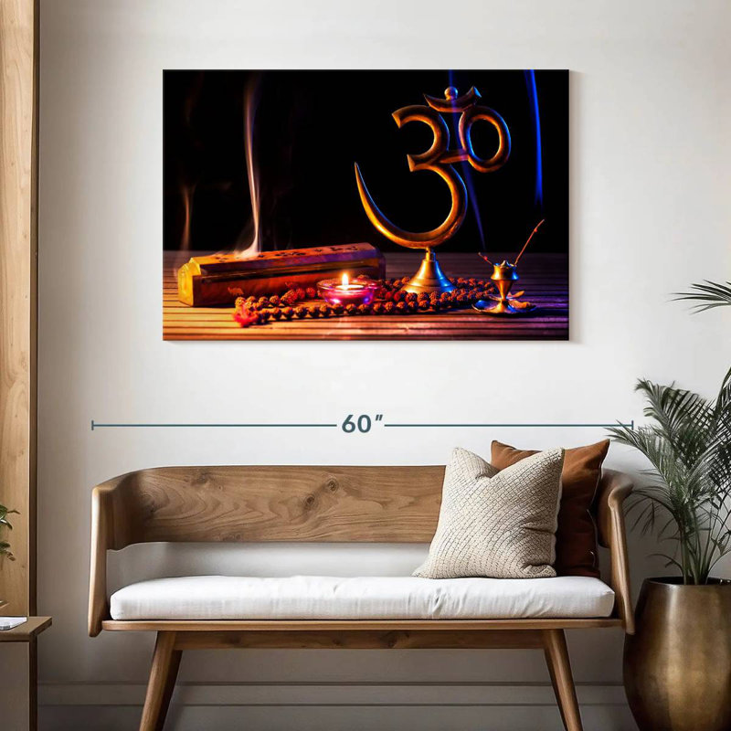 Adella Japamala And Om Symbol Statue, 30" H x 45" W