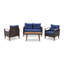 Mobilier de jardin 4 pièces GO, ensemble de sièges de patio, ensemble de canapé d'extérieur en rotin PE, table et pieds en bois, brun-1207821611