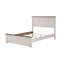 Lit double en bois rustique avec panneau blanc antique et brun avec fabrication en bois