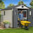 Outdoor Storage Tool Shed With Door And Floor, Plastic Outdoor Storage Shed With Steel Frame, White-123190468-128801387
