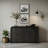 Curved Edge 47.24" Wide Black MDF 3-Door Buffet Cabinet with Storage-964778751