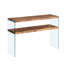 Console en panneau de fibres à densité moyenne, grande table d'appoint, bureau en verre trempé, table d'entrée