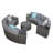 Wicker Patio Conversation Set with Cushions-1341782624