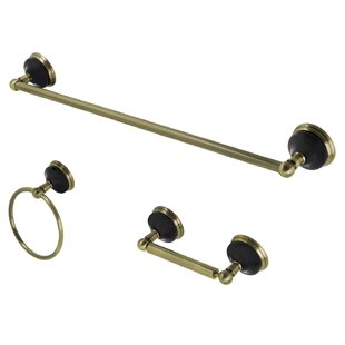 Mid-Century Contour Bathroom Hardware - Antique Brass