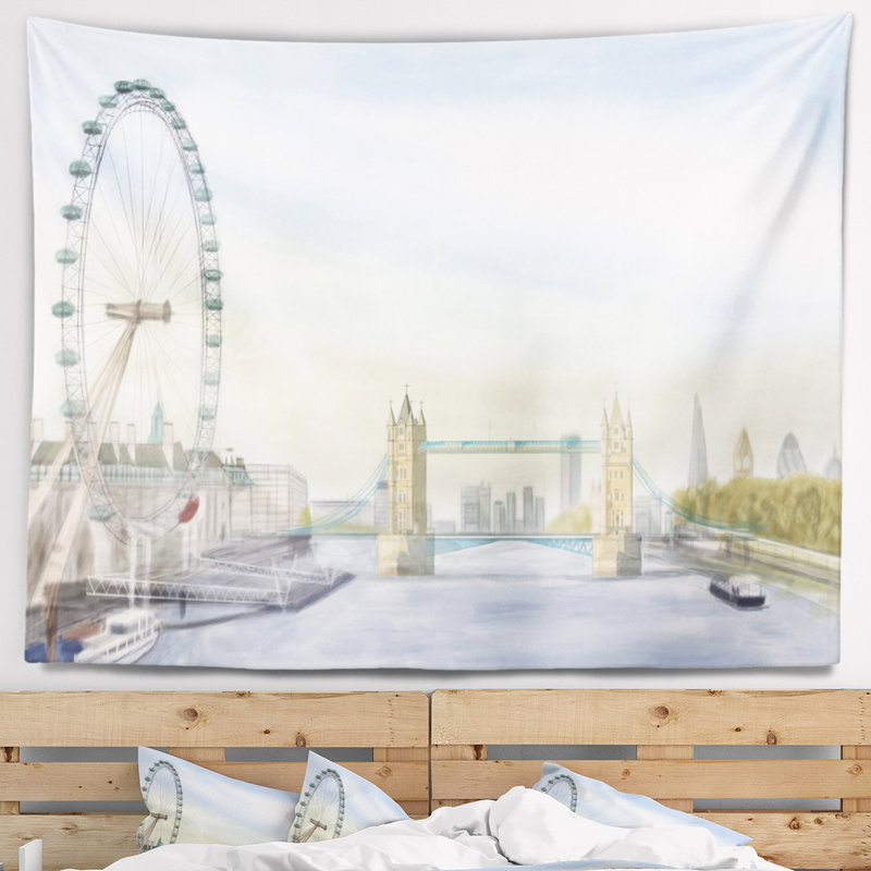 Tapisserie de londres bridge, H 32 po x l 39 po