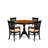 5-Piece Modern Dining Table Set Consists of a Dinner Table and 4 Linen Fabric Kitchen Dining Chairs with Slatted Back - Black Finish-2110310229-2110310230-2110310226