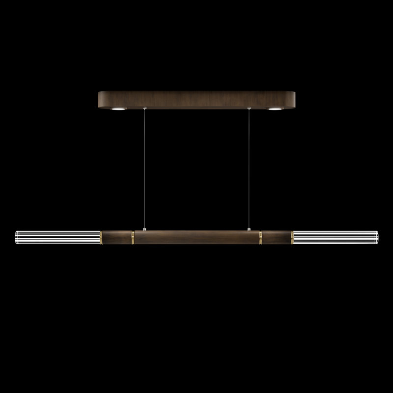 Antonia 62"W Linear Pendant, Bronze/Brass