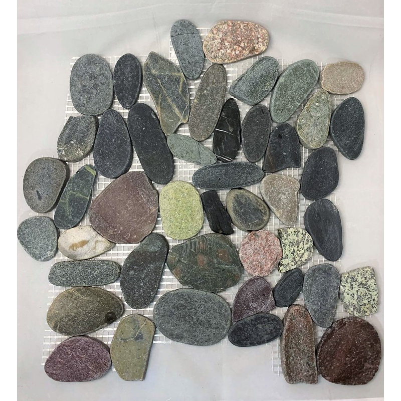 Mountain Random Sized Natural Stone Mosaic Tile in Black/Gray