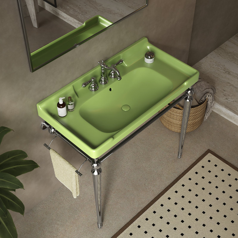 Stylish Ceramic Sink Stand, Green