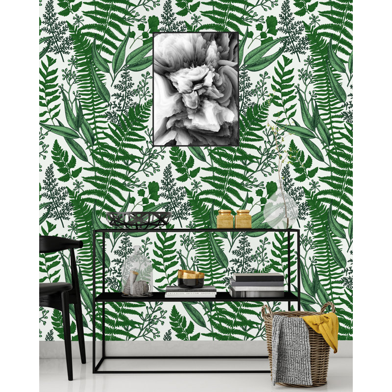 Panneau de papier peint auto-adhésif Tadcaster Ferns, L 100 po x l 25 po