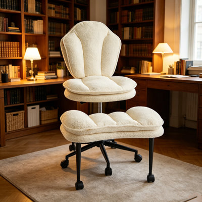 Cloud-style Cross-leg Swivel Chair With Adjustable Height Yoga Kneeling Chair With Lumbar Support For Office
