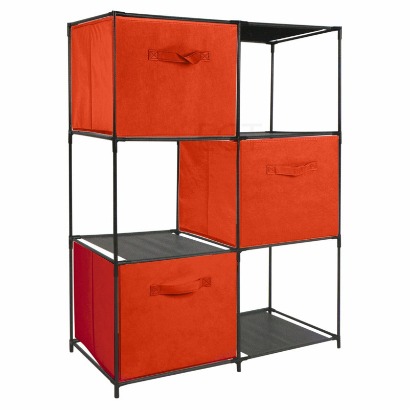 Fava 104cm H X 34.5cm W Aluminum Kids Cube, Red
