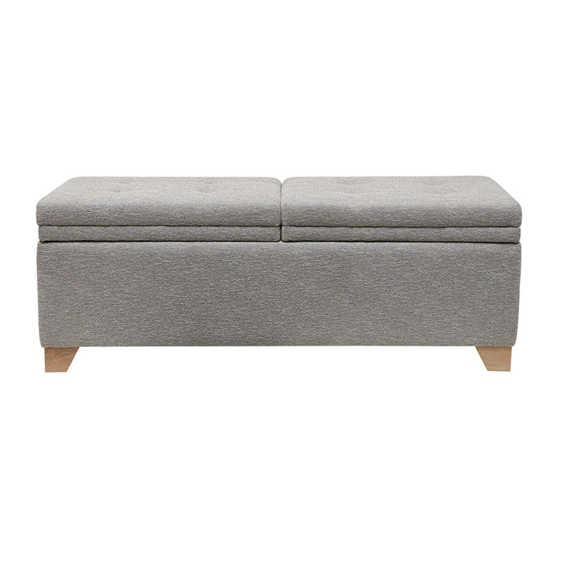 Banc de rangement rembourré Nevina, Gris