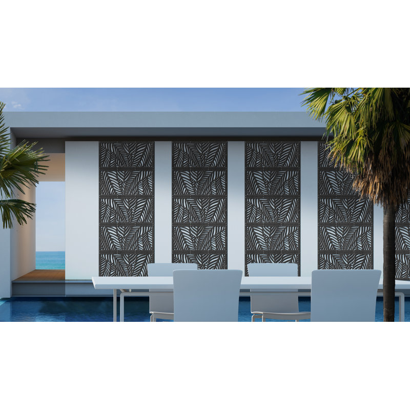 Tahiti Charcoal Recycled Polymer Decorative Privacy Panel, 48" x 24"