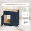 Armoire de base pour évier de cuisine 33 po Shaker RTA, bleu marine peint, bois massif, 24 po x H 34,5 po-743700173