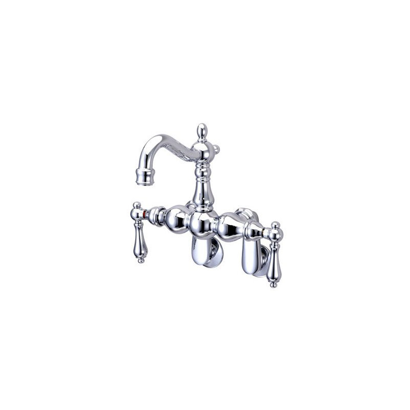 Hot Springs Double Handle Wall Mounted Clawfoot Tub Faucet, Chrome