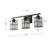 3-Light Black Metal and Crystal Vanity Light with E26 Base, Dimmable, UL Certified Bathroom Wall Fixture