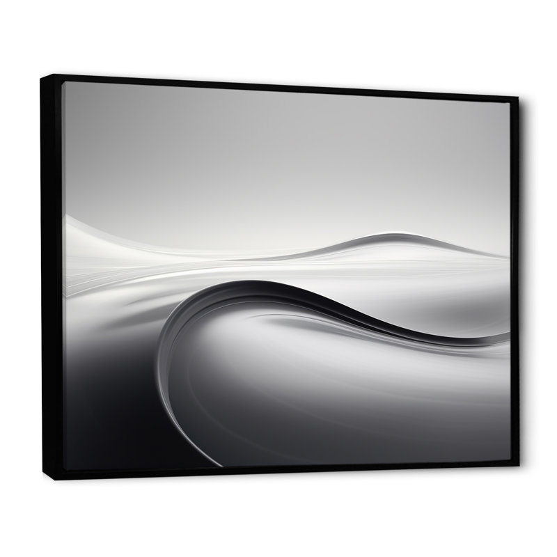 Silver Speed - décoration murale abstraite, Cadre flottant noir, H 12 po x l 20 po x P 1 po