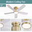 Ventilateur de plafond encastré de 42 pouces avec lumière DEL, télécommande et 5 pales en ABS-730050255-730050242