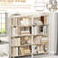 5 Tier Large Bookcase With Industrial Vintage Flair, White Metal Frame, Board For Home And Office Storage Bookshelf In Design,