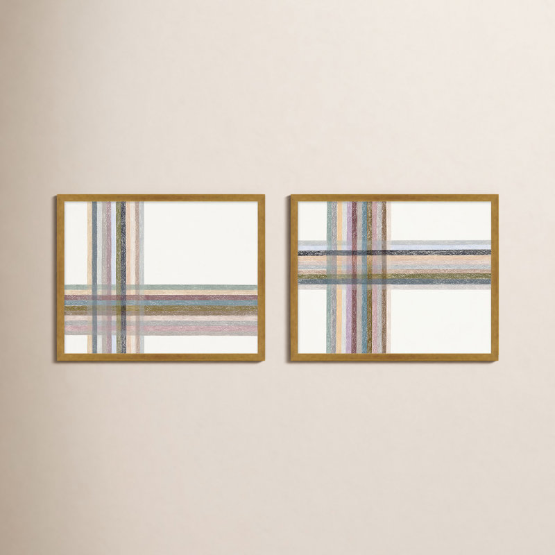Lagos Sans titre: Intersections, horizontal par Beth James - Art mural encadré, Encadrement doré, L 20 po x H 16 po