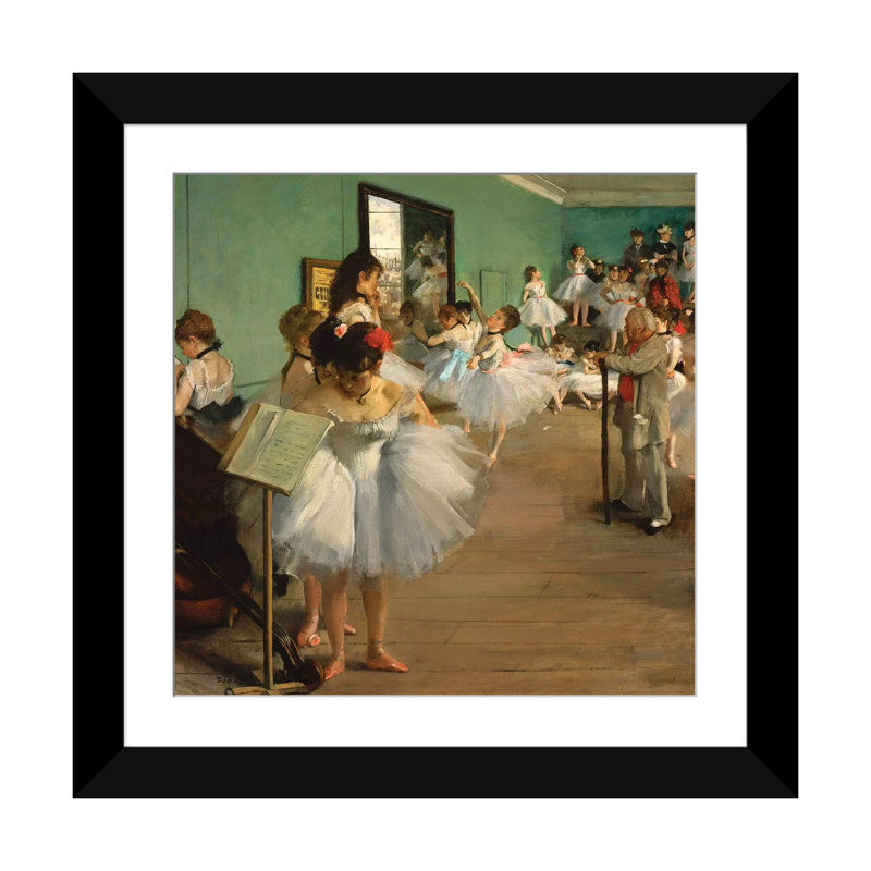 «The Dance Class, 1874», art sur toile, H 16 po x l 16 po x P 1 po, Papier d'art encadré noir, Blanc