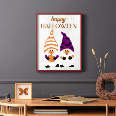 Halloween Gnomes Framed Print - Solid Wood