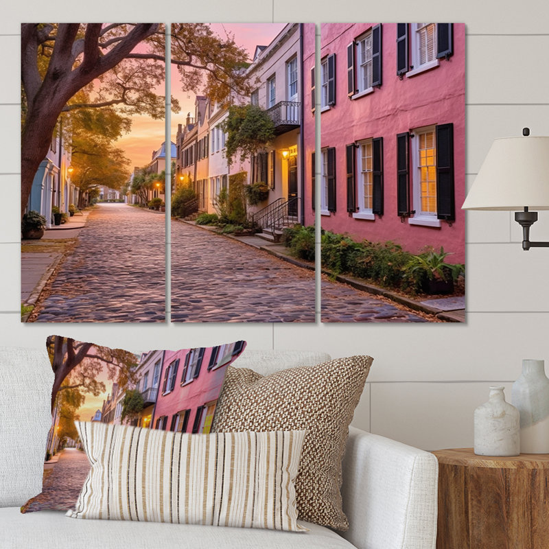 South Carolina, charme historique de Charleston sur toile, ensemble de 3 pièces, H 40 po x l 60 po x P 1 po
