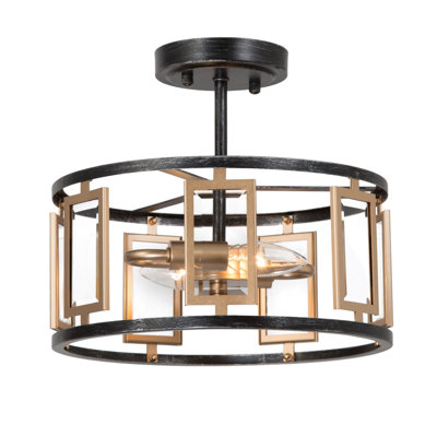 Plafonnier semi-encastré 2 lumières 12 po Issai