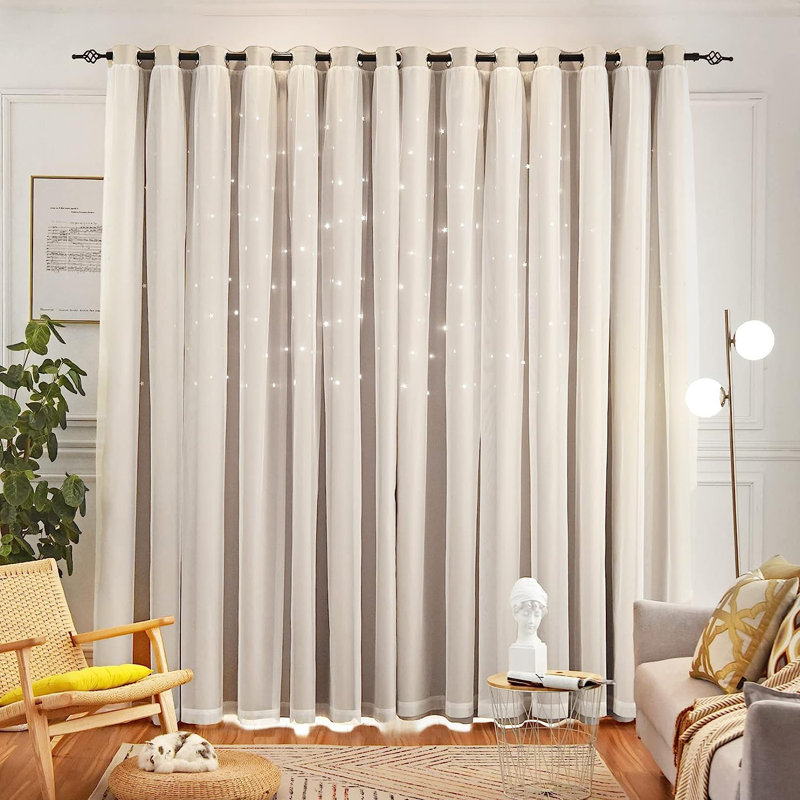 Anthani Room Darkening Curtain Single Panel, Beige