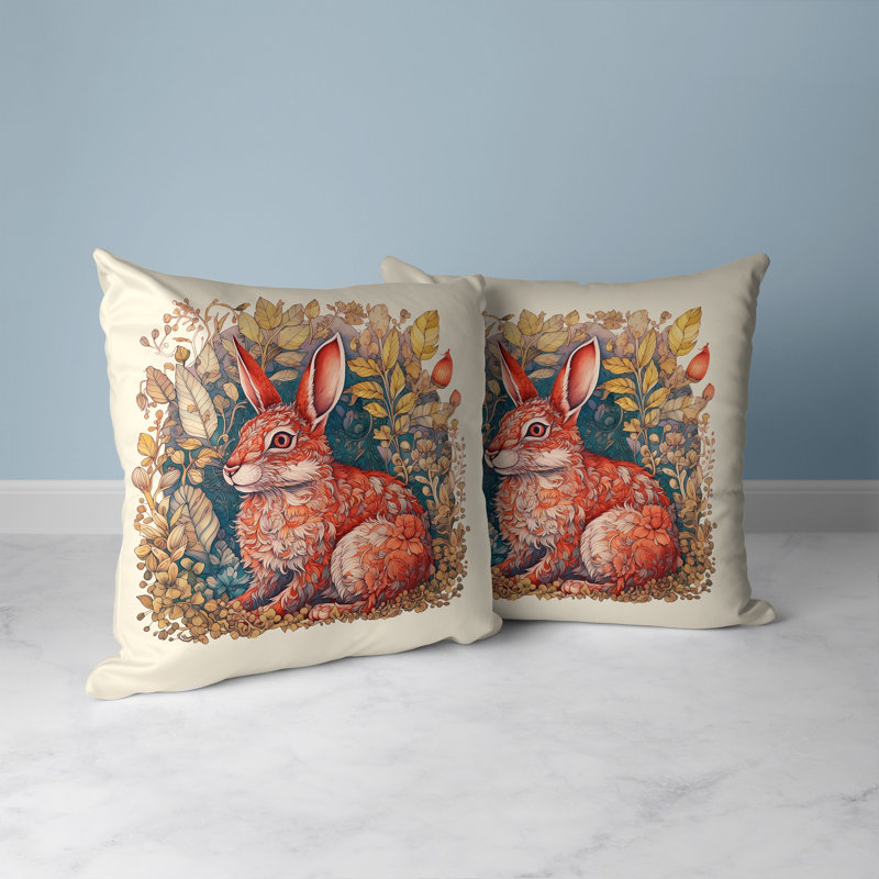 Square Cushion, Red/Gold, 41cm H x 41cm W