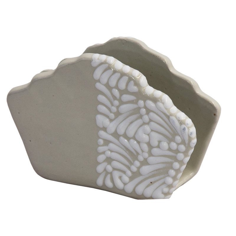 Porte-serviette à fleurs de haute qualité - blanc / gris