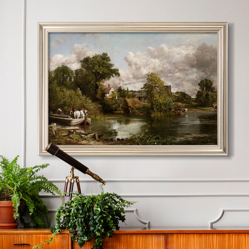 Le cheval blanc, 1819 - John Constable - Toile encadrée sur mesure, 24x34 INNER SIZE, Framed Canvas, Pewter Satin