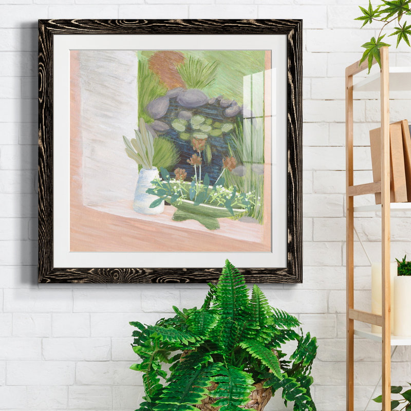 «Window Plants II», reproduction encadrée de qualité supérieure - prête à être accrochée, Cadre noir