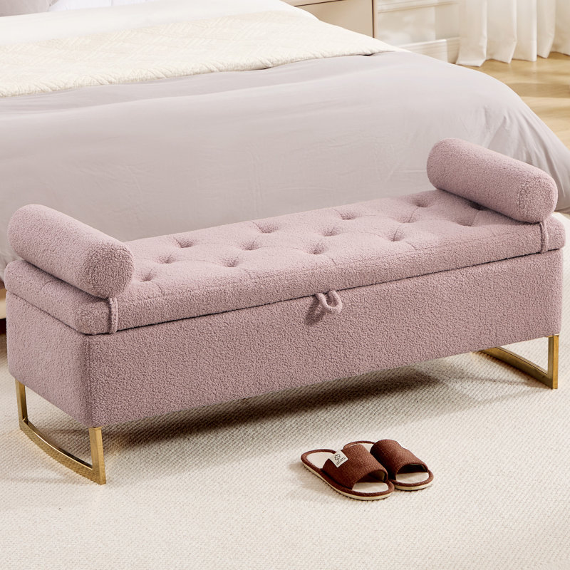Teddy Upholstered Bench, Rose