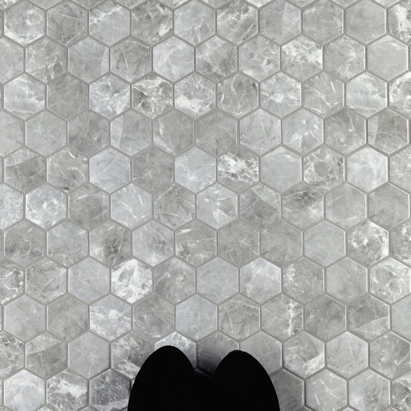 Flo 2" x 2" Porcelain Mosaic Honeycomb Wall & Floor Tile