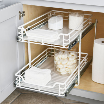 Chrome-Plated Steel Dual-Tier Slide-Out Organizer