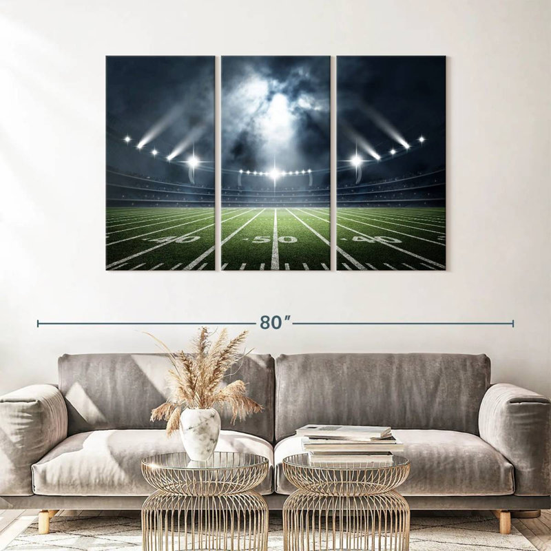 Grand Football Stadium - Ensemble de 3 toiles tendues, H 36 po x l 57 po x P 1,25 po