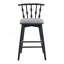 Tabouret de bar d'intérieur en bois, finition noire avec revêtement gris, ensemble de 2-462383113