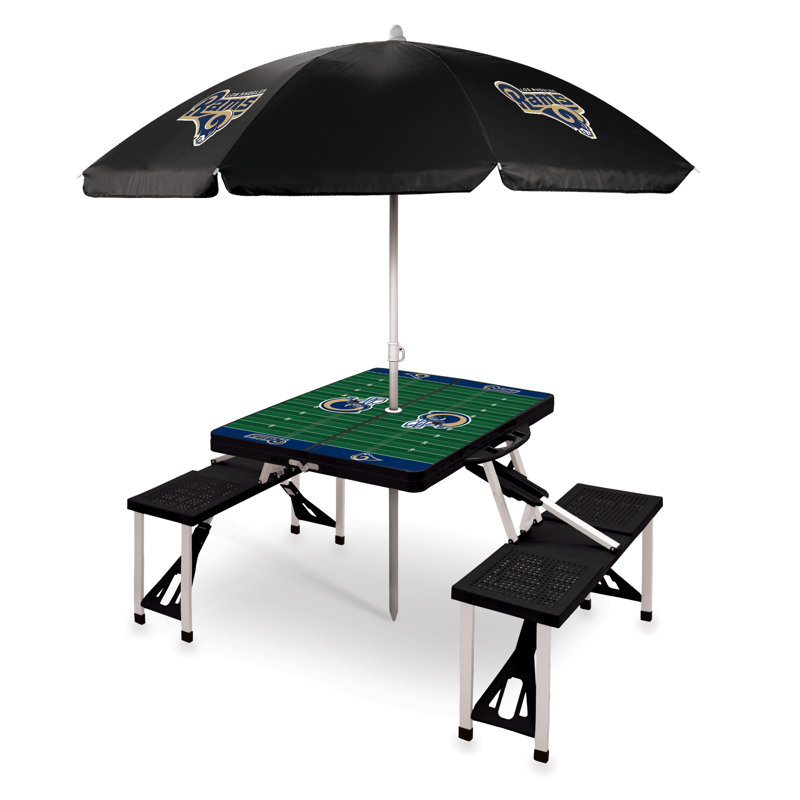 NFL Patio Dining Set with Rectangular Table, Detroit Lions, Black